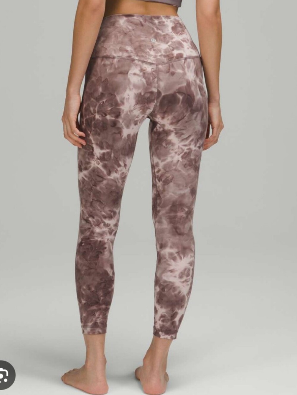 Lululemon Align High-Rise Crop Diamond Dye Mink Bery Lunar Rock Shadow grey size